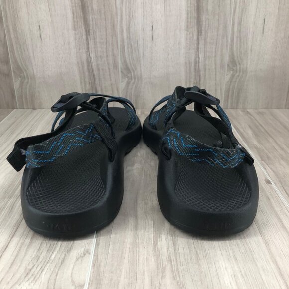 Chaco Sandals Mens 11 Black Blue Nylon Webbing Outdoor Waterproof Shoes